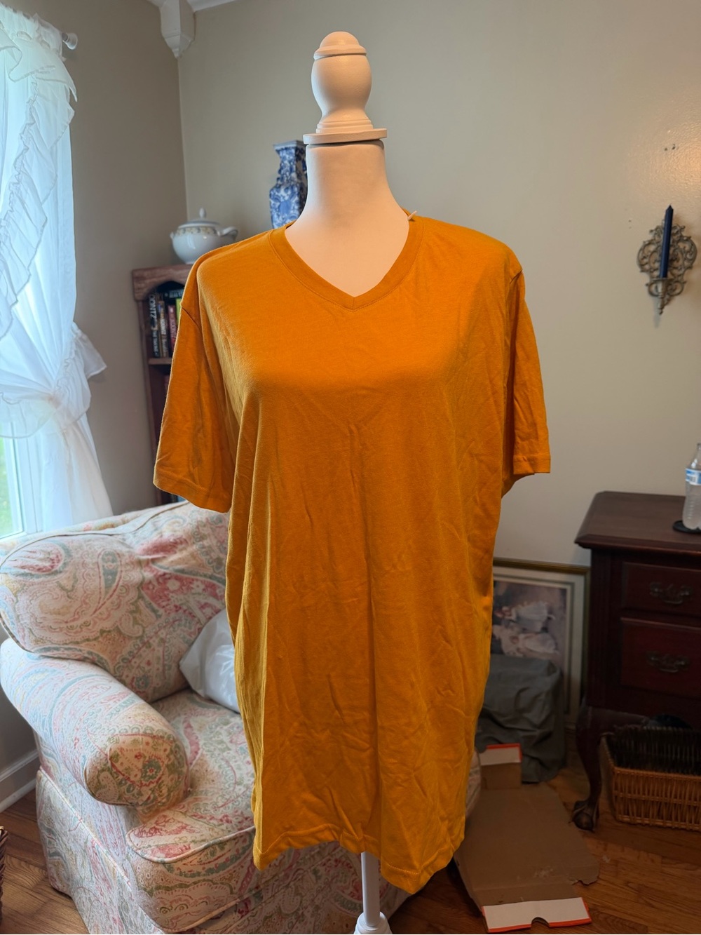 H2H Men's V-Neck Short Sleeve Shirt - Mustard